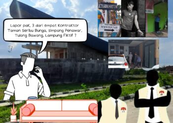 Diduga Alamat Rekanan Proyek Taman Seribu Bunga Tulang Bawang Fiktif?