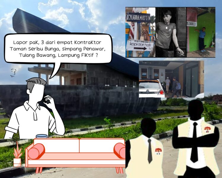 Diduga Alamat Rekanan Proyek Taman Seribu Bunga Tulang Bawang Fiktif?