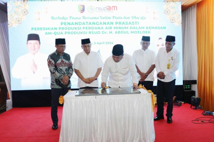 Gubernur Arinal Resmikan Produk Air Minum Kemasan RSUDAM AM-Qua dan Buka Puasa Bersama Anak Yatim Piatu dan Dhuafa