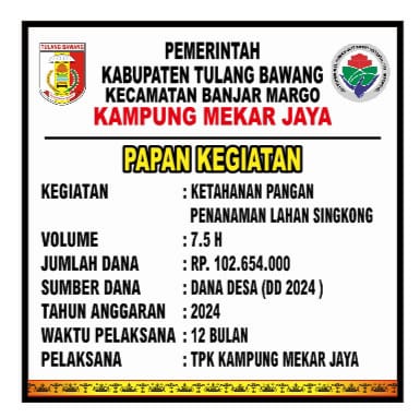 Kampung Mekar Jaya: 7.5Hektar Tanaman singkong sebagai produk pertanian unggulan program pertahanan panggan