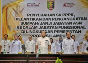 Gubernur Arinal Serahkan SK PPPK Jabatan Fungsional Kesehatan dan Guru Juga Lantik ASN Jabatan Fungsional di Lingkungan Pemprov Lampung