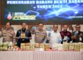 Pj. Gubernur dan Kapolda Lampung Musnahkan 147,04 Kg Sabu dan 56,1 Kg Ganja