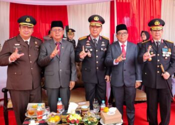 Pj. Gubernur Samsudin Hadiri Upacara Peringatan Hari Bhayangkara ke-78 di Mapolda Lampung