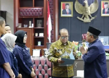 Kunjungan JMSI Lampung : Pj. Gubernur Samsudin Dorong Anggota Menjadi Media yang Kredibel dan Inovatif