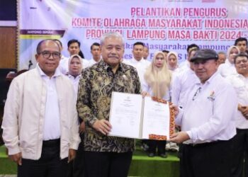 Pj. Gubernur Samsudin Hadiri Pelantikan KORMI Lampung Masa Bakti 2024-2028