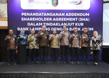 Pemprov Lampung Tanda Tangani Addendum Shareholder Agreement Dengan Bank Jatim