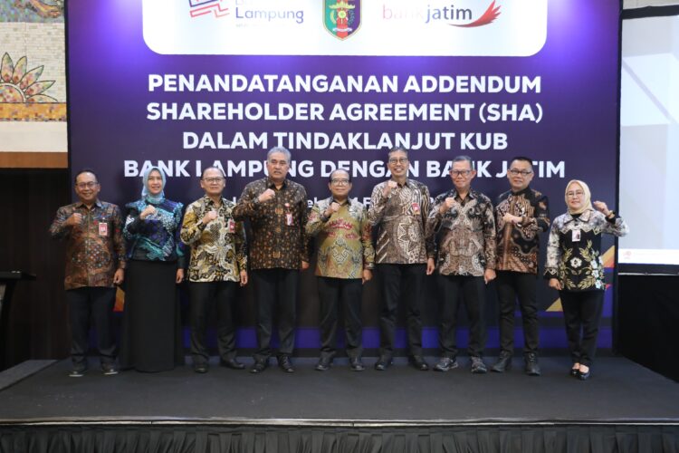 Pemprov Lampung Tanda Tangani Addendum Shareholder Agreement Dengan Bank Jatim