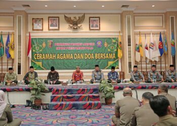 Pj. Gubernur Samsudin Hadiri Ceramah Agama dan Doa Bersama Satpol PP Provinsi Lampung