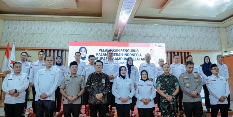 Wabup Syaiful Anwar Titip Tiga Misi Utama Saat Pelantikan PMI Lampung Selatan