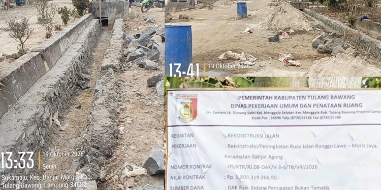 Proyek Jalan dan Drainase Ronggolawe–Moris Jaya Diduga Langgar Spesifikasi Teknis